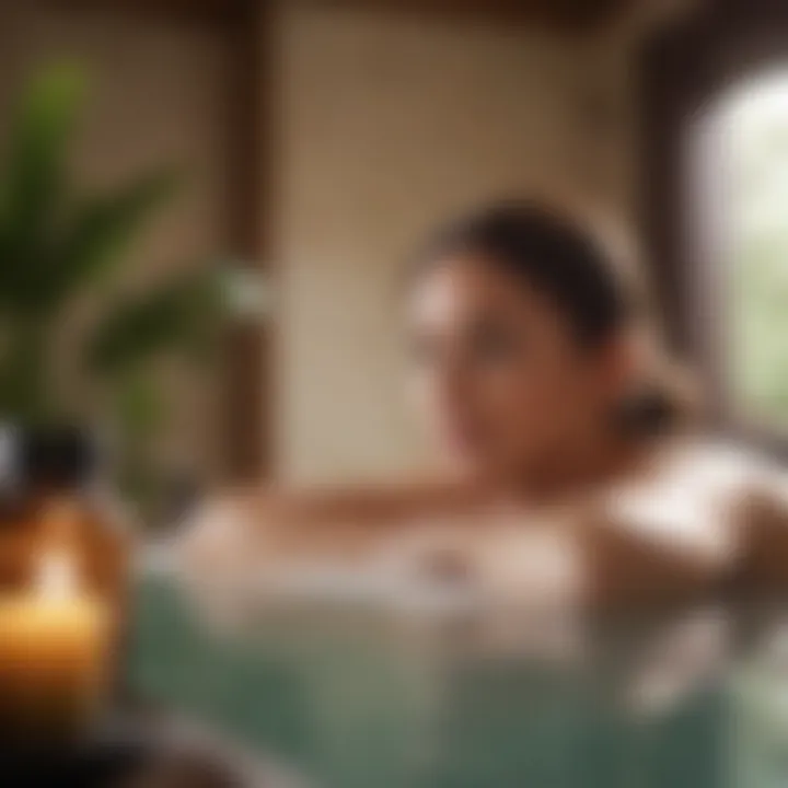 Relaxed person enjoying a massage with essential oils in a spa