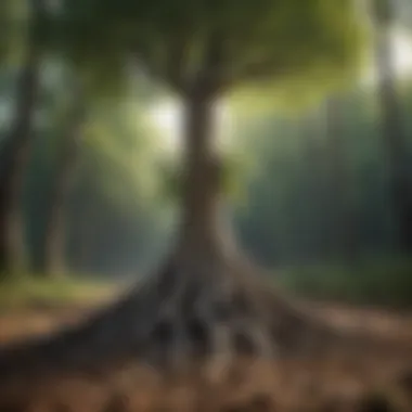 Illustration representing resilience as a tree rooted in confidence