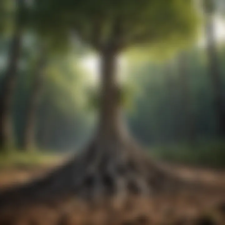 Illustration representing resilience as a tree rooted in confidence
