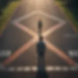 Illustration of a person standing at a crossroads symbolizing self-discovery