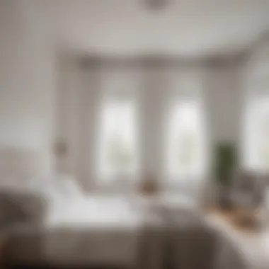 White blackout curtains creating a serene and elegant atmosphere in a bedroom