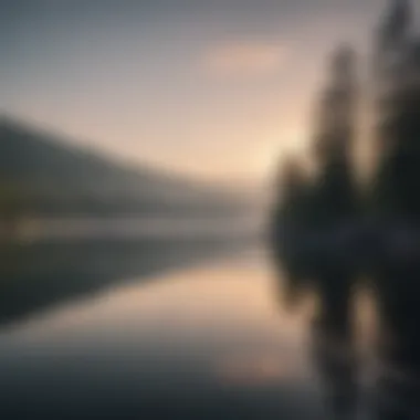 Calming Waters for Mental Serenity Serene lake reflecting tranquility for mental well-being