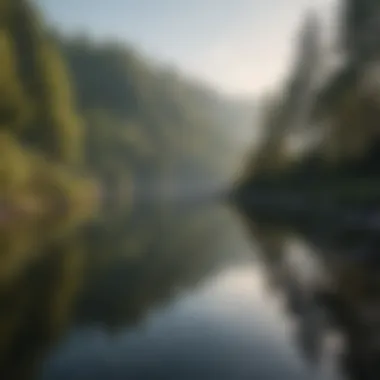 Tranquil nature scene with a serene lake