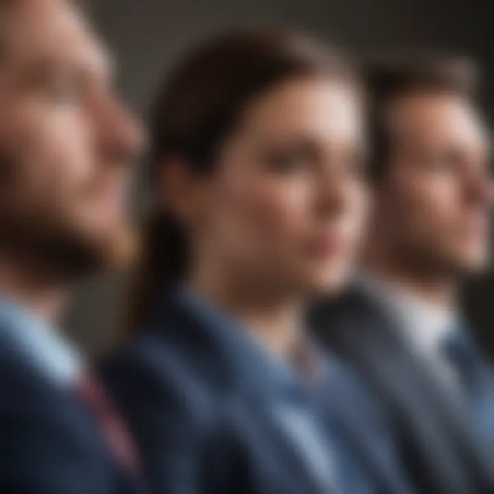 Close-up of body language during a presentation