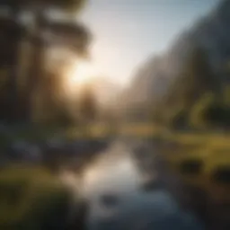 A serene landscape ideal for meditation