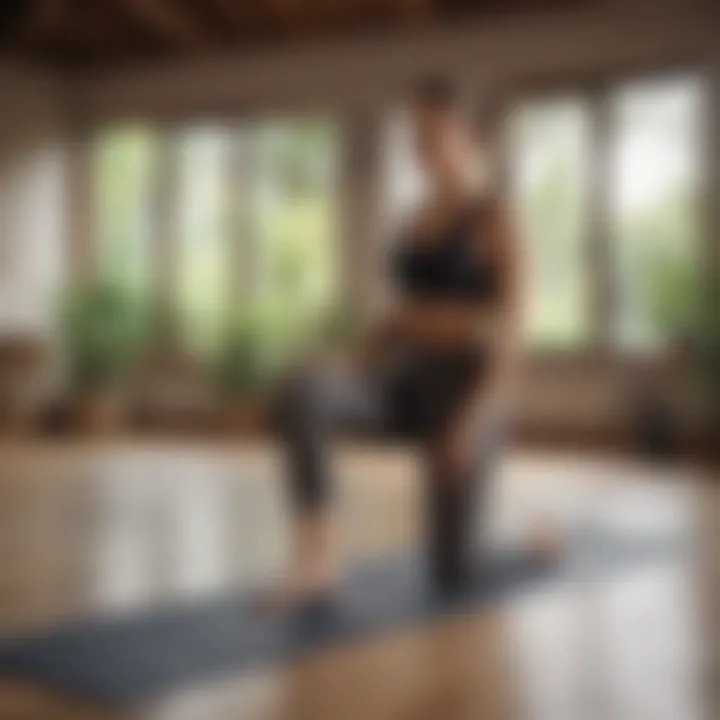 A tranquil yoga session illustrating physical activity