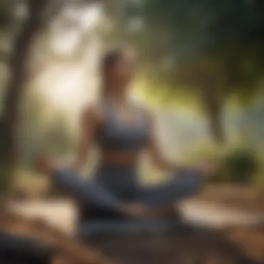 An individual practicing yoga outdoors, showcasing mindfulness and physical well-being.