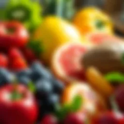 A vibrant assortment of fresh fruits and vegetables showcasing natural sweetness.