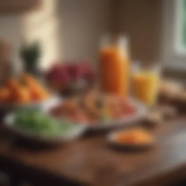 Nutritional Choices for Well-Being A selection of nutritious foods on a table
