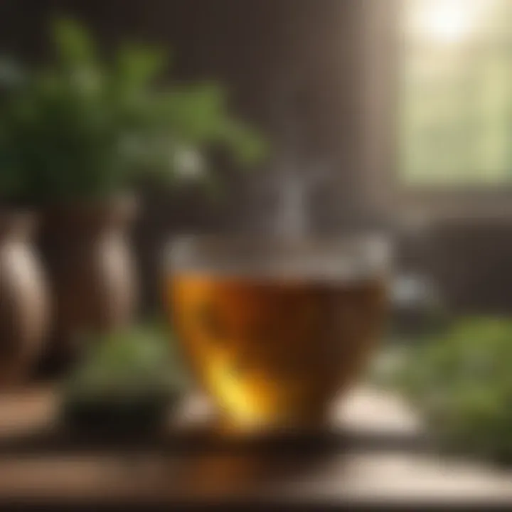 A calming cup of herbal tea symbolizing relaxation