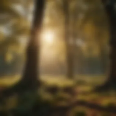 Sunlight and Its Connection to Vitality A serene landscape with sunlight filtering through trees