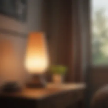 Morning Bliss: Sunrise Sad Lamp Simulation Sunrise Simulating Sad Lamp on Bedside Table