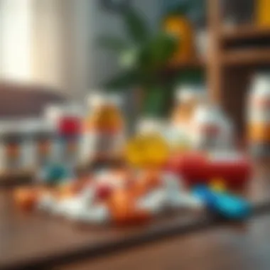 Dietary Supplements for Cognitive Support A collection of dietary supplements on a wooden table