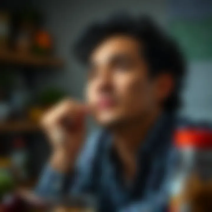 Personalized Approach to Nutritional Needs A thoughtful individual contemplating their nutritional needs