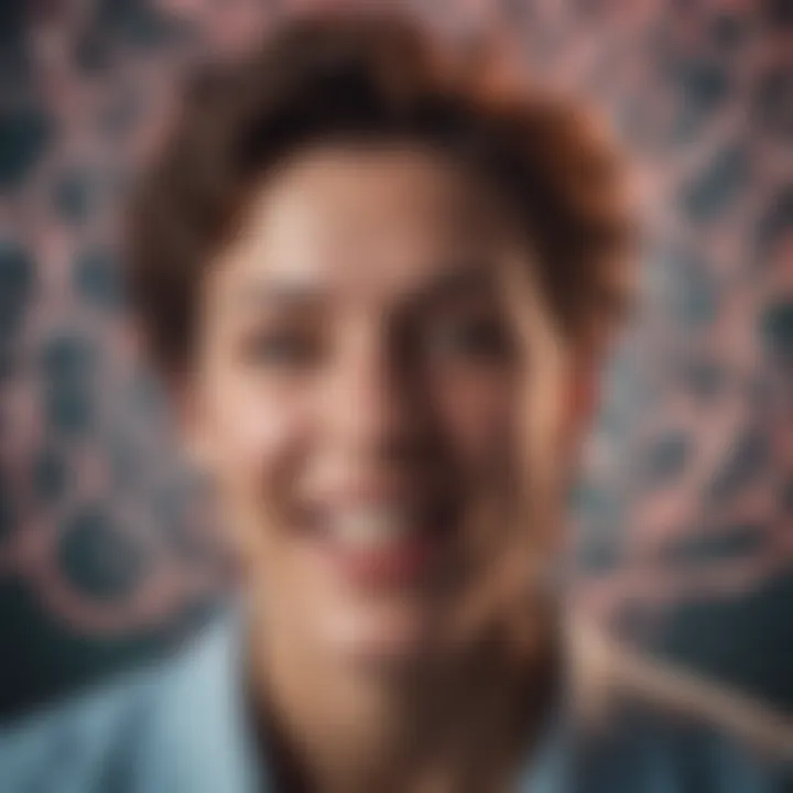 A surreal visual of laughter's impact on the mind with a maze of interconnected neurons glowing with vitality
