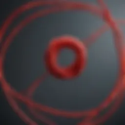 Abstract concept of tangled red string symbolizing complexity and entanglement in relationships
