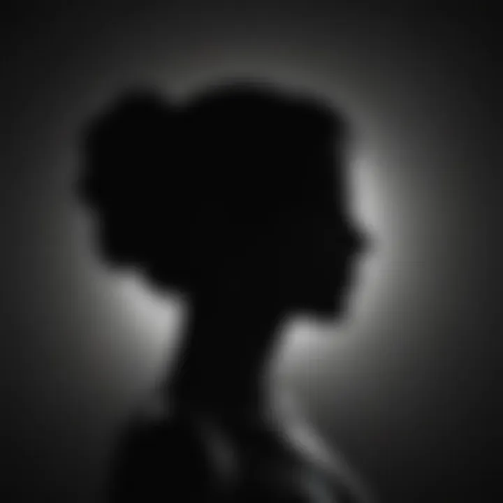 Elegant silhouette symbolizing allure and mystery