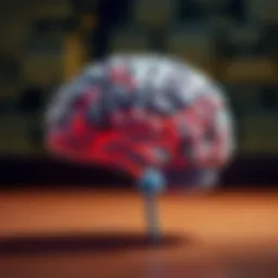 Abstract representation of the brain showing schizophrenia pathways