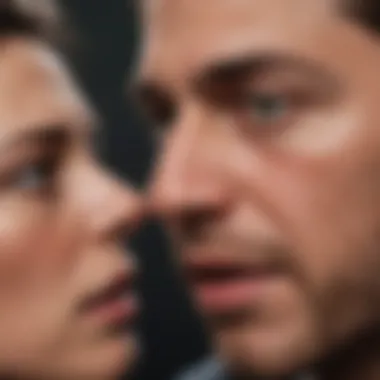 Emotional Conflict and Infidelity Abstract portrayal of emotional conflict associated with infidelity