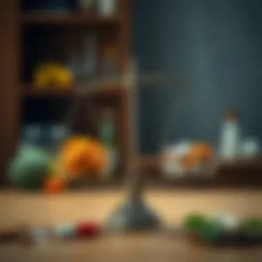 Balanced scale representing nutrition and supplementation