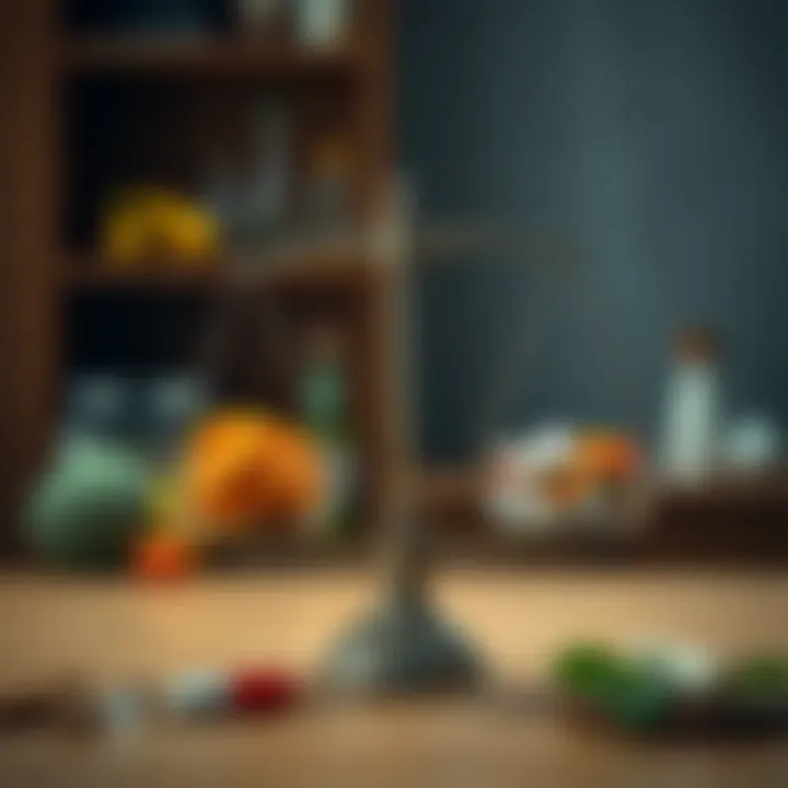 Balanced scale representing nutrition and supplementation