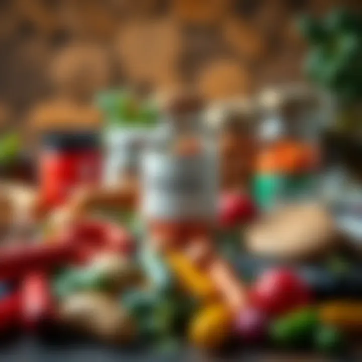 Vibrant array of vitamins displayed artistically