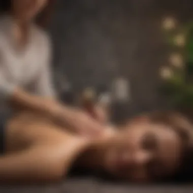 Skilled Therapist with Essential Oils Professional massage therapist using essential oils