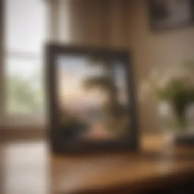 Personalized Photo Frame Tribute A serene setting with a personalized photo frame showcasing a loving memory.
