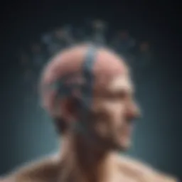 Illustration depicting the brain and neurotransmitters