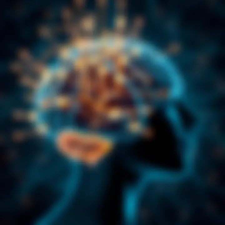 Neuroscience of Emotional Responses Neuroscience illustration depicting brain activity linked to emotional responses.
