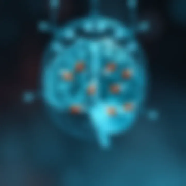 Diagram showing the mechanisms of action of antipsychotics in the brain