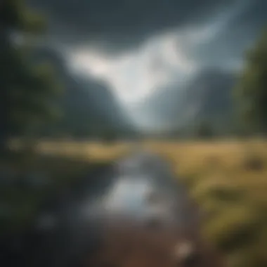 Serene Landscape Representing Mental Clarity A serene landscape illustrating mental clarity amidst chaos