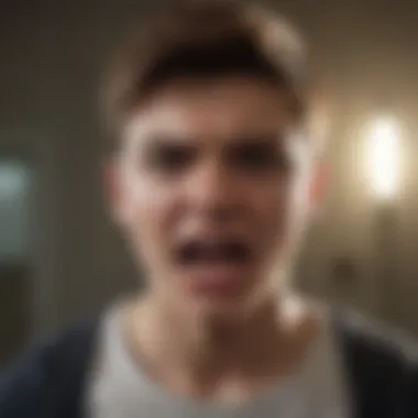 Emotional Expression in Angry Teenagers Teenager expressing anger through body language