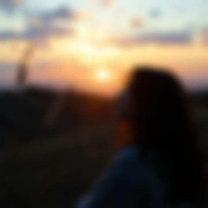 Introspection and Healing A serene landscape, depicting introspection and emotional healing.