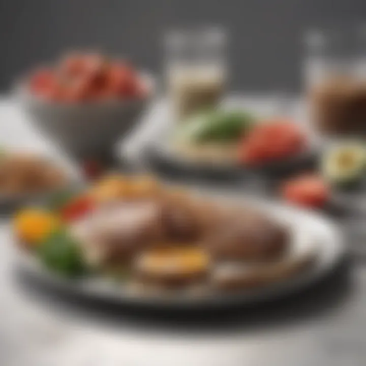 Illustration of balanced meal options