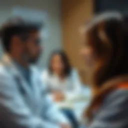 Close-up of a clinical interview in progress