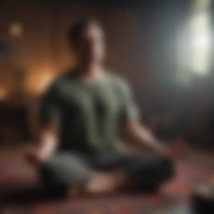 A person engaging in a calming meditation session