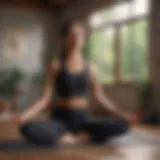 Energetic woman practicing yoga in a serene setting