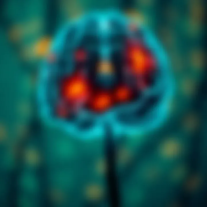 Visual representation of the brain highlighting areas affected by mania