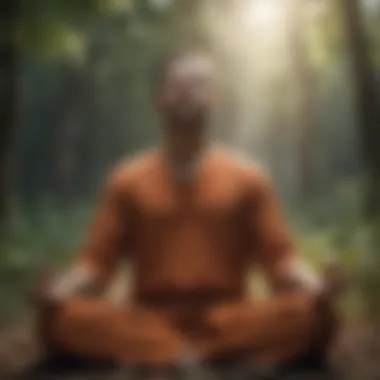 A person meditating outdoors for mental rejuvenation