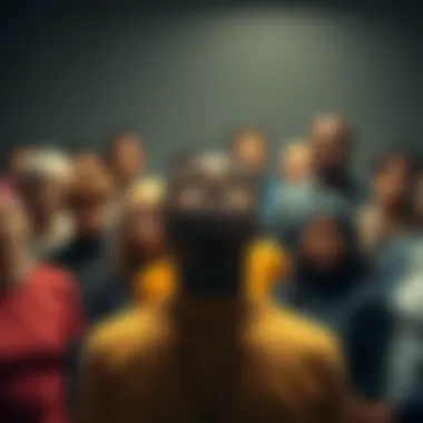 Community Support in Mental Health A person surrounded by supportive figures representing community and understanding.