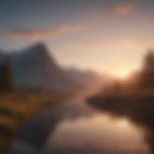 A serene sunrise over a calm landscape symbolizing the start of a new day.