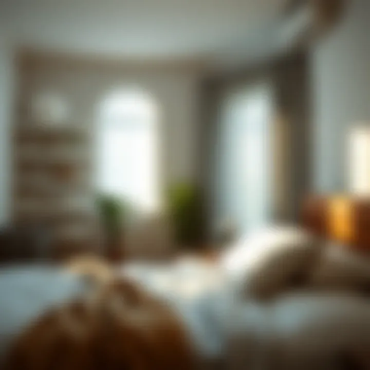 A Calm Morning Environment A serene bedroom scene with soft morning light