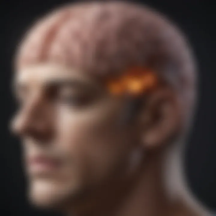 Illustration depicting the brain activity in narcolepsy.