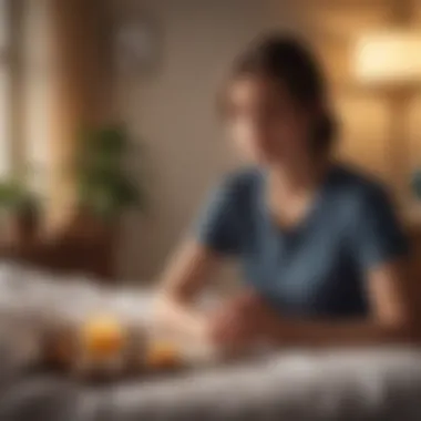 Evening Relaxation Rituals for Better Sleep Illustration depicting a person engaging in relaxing evening routine