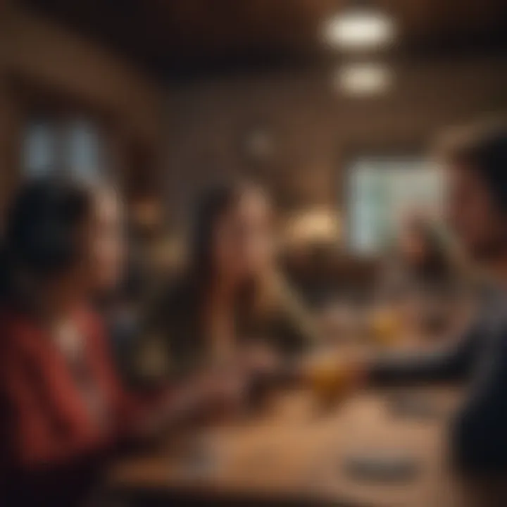 A diverse group listening to podcasts in a cozy setting