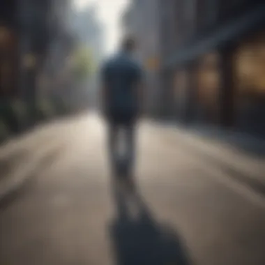 Revitalizing Break During Work A person taking a short walk outside