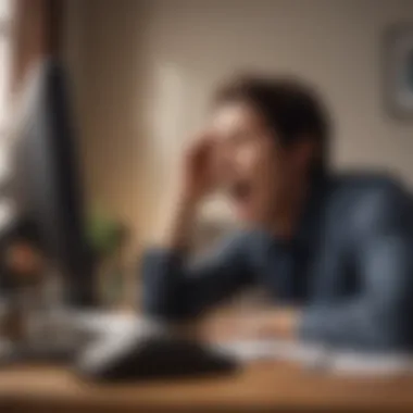 The Struggle Against Drowsiness Person yawning at their desk