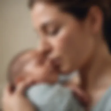 A serene mother embracing her newborn, reflecting emotional bonds.