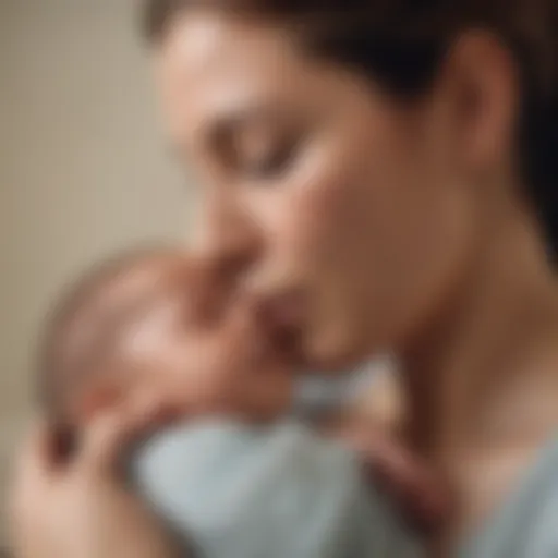 A serene mother embracing her newborn, reflecting emotional bonds.
